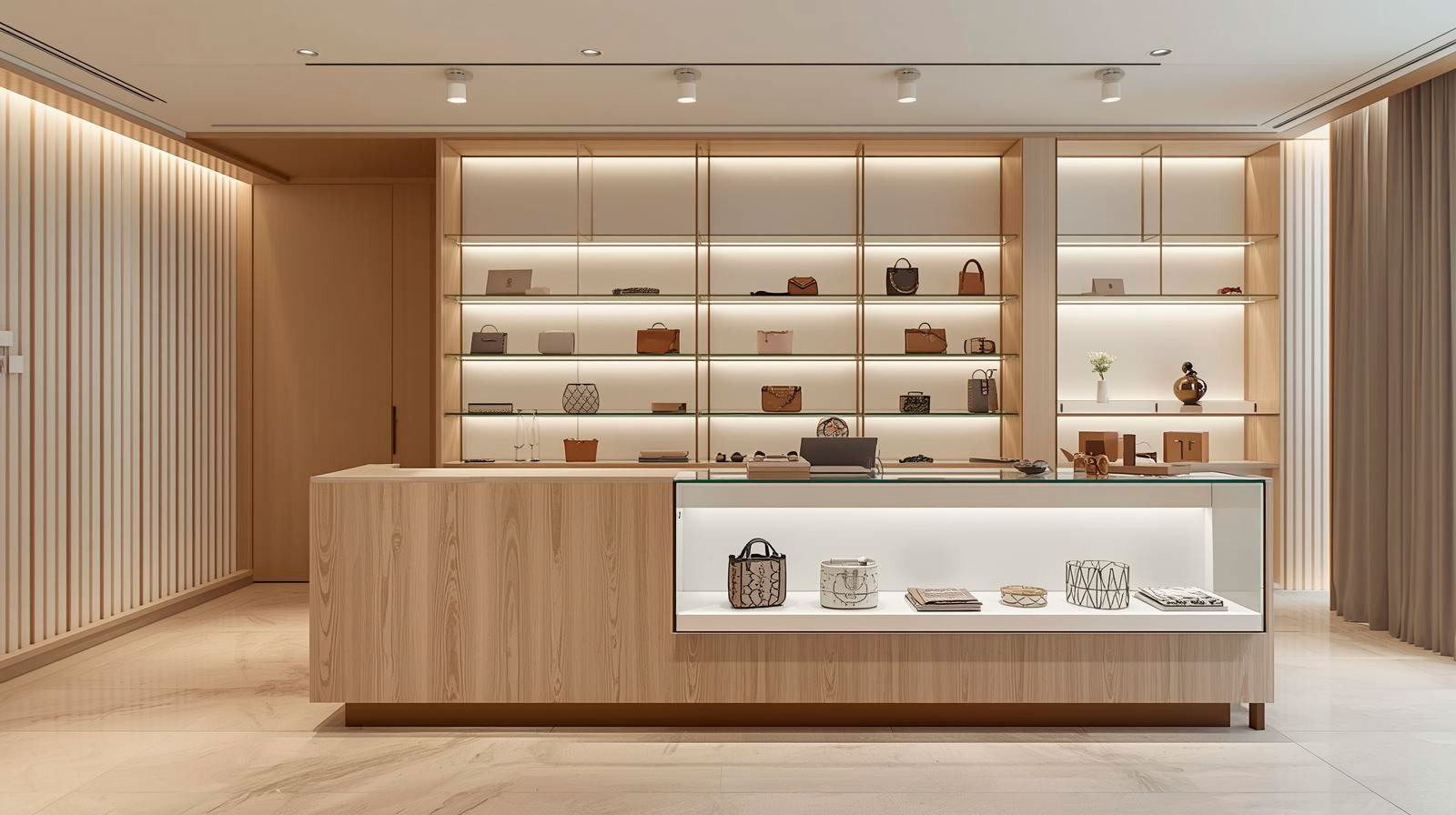 mostrador con vitrina